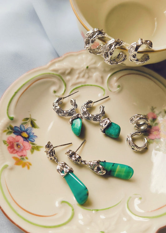 Moira Huggie Fülbevaló Amazonittal