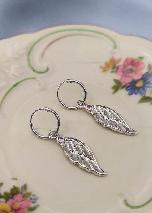 Serafina Angyalszárny Fülbevaló Ametiszttel