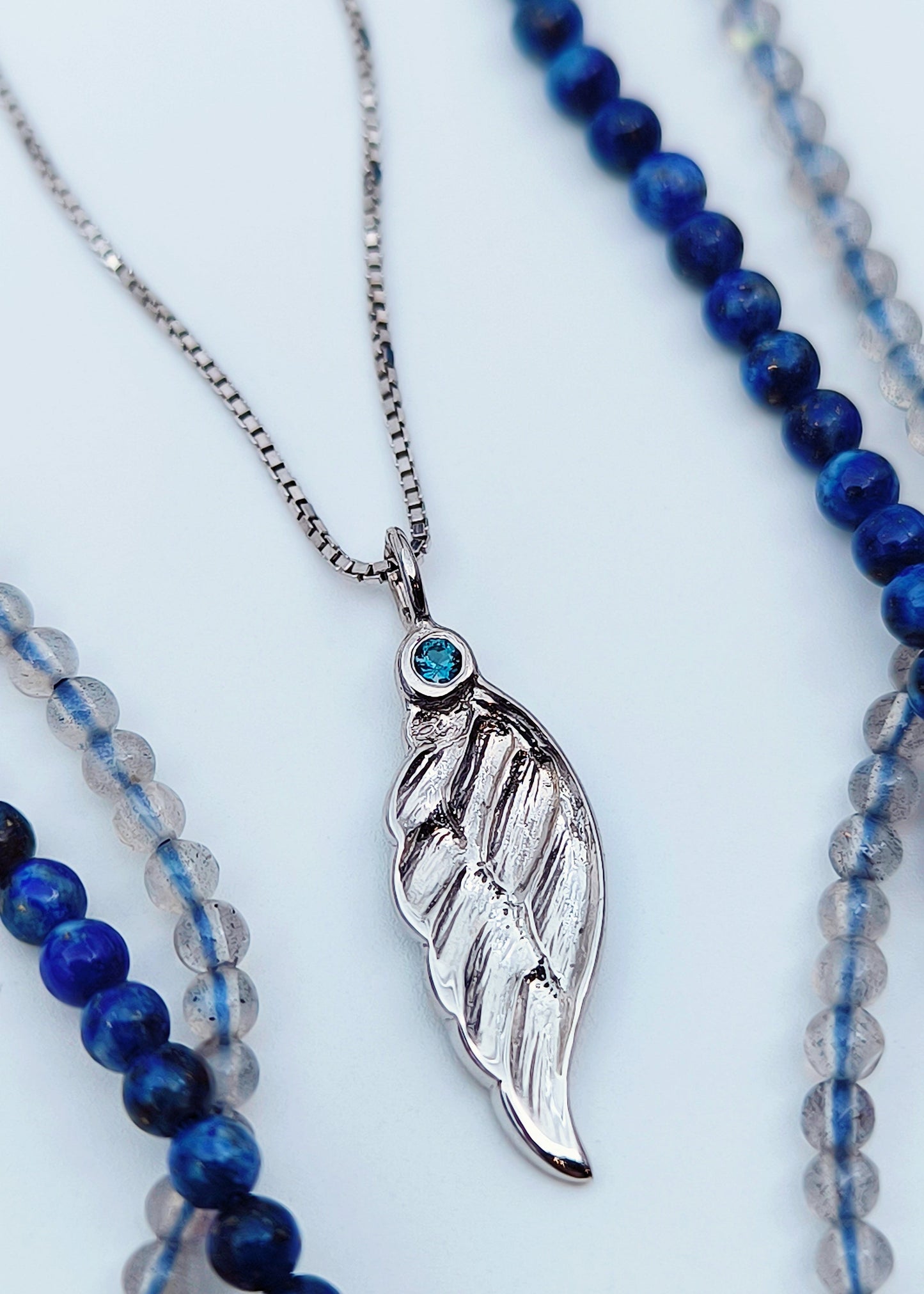 Serafina Angyalszárny Nyaklánc London Blue Topázzal